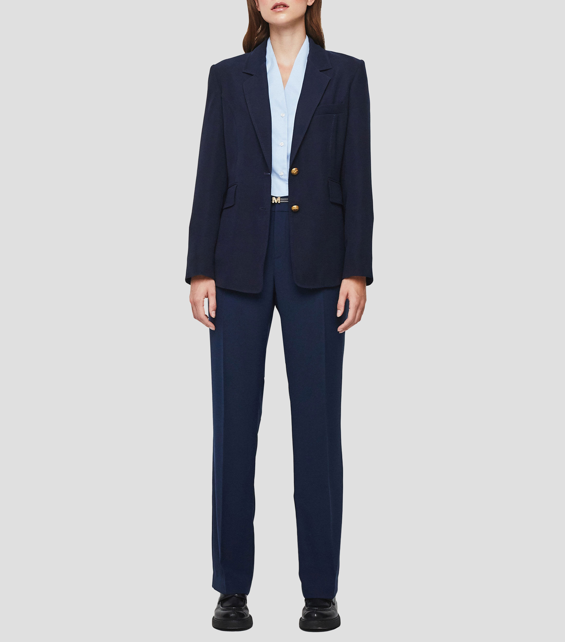 Saco liso con botones Mujer